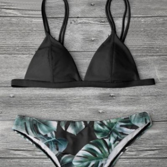 zaful palm leaf bikini